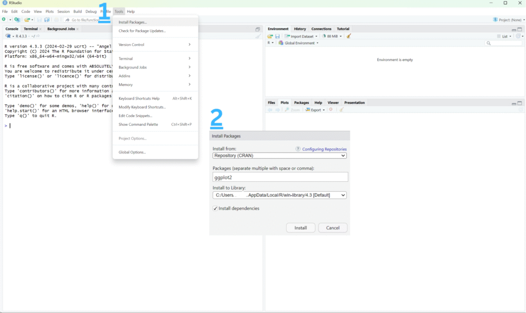 Installing a package in R